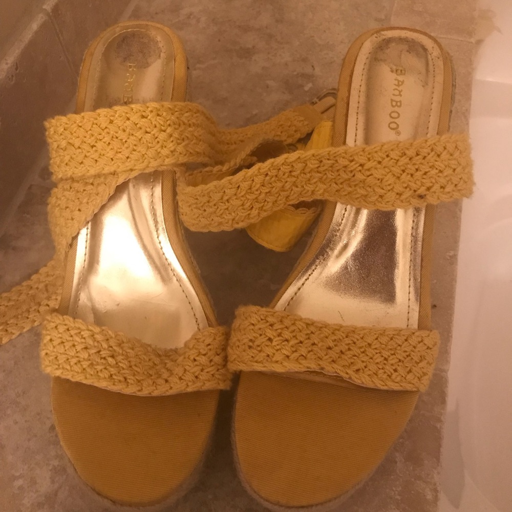Yellow Wedge Never Wored - Size: 10